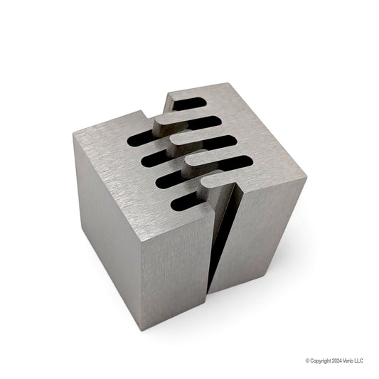 1.5" Wire EDM Zig Zag Cube - Zero Tolerance Stainless Steel Machining. Office or Desk Accessory, Gadget & Art - Metal Fidget Toy (Copy)