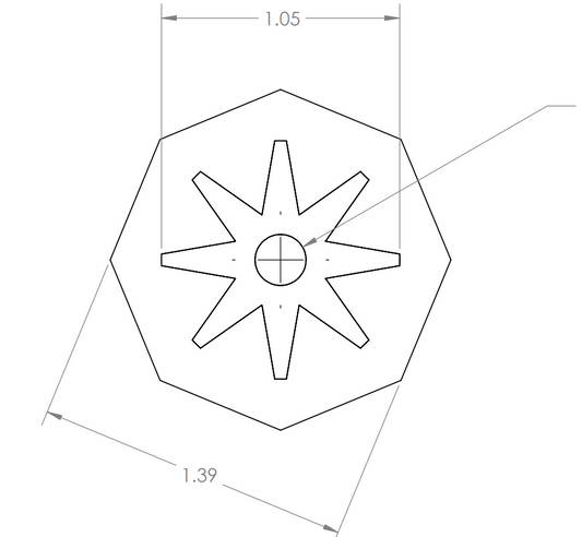 Octagonal Metal Pin Products – Wire EDM Cube